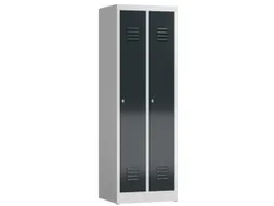 garderobekast 1800x590x500mm 2vak klink sokkel romp RAL7035 RAL7016