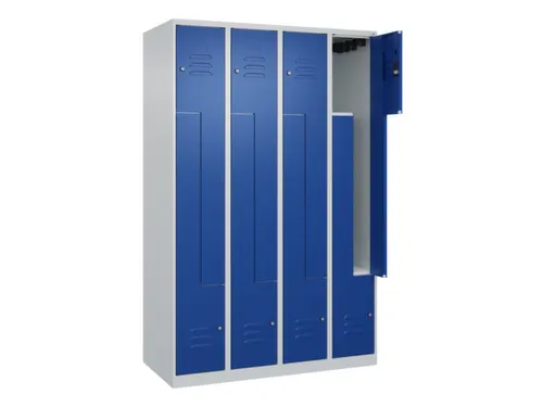 Z-garderobekast,HxBxD 1850x1200x500mm,vak B 150/300mm,cil.-slot