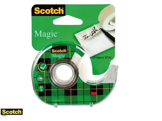 Ruban adhésif Scotch Magic 810 15mx19mm invisible + dévidoir