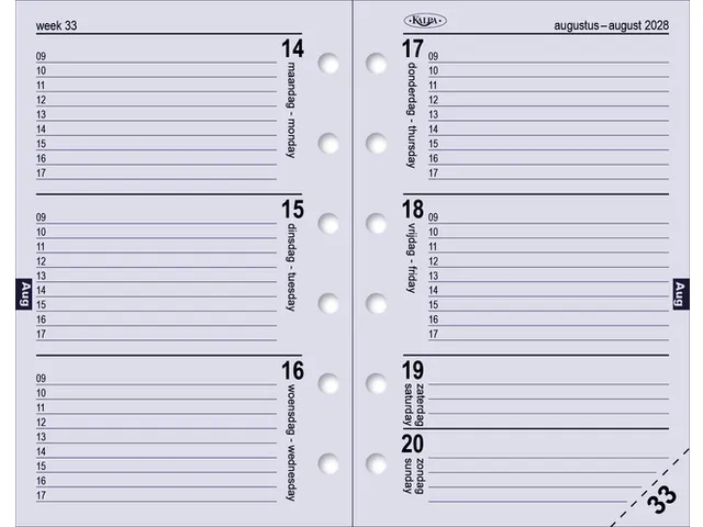 Agendavulling 2026 Kalpa Pocket 7dagen/2pagina's