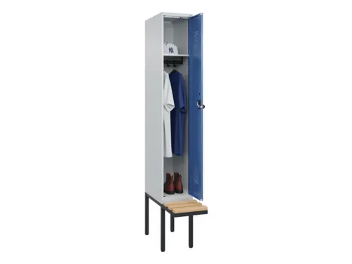 locker met bank,HxBxD 2120x300x815mm,1vak,vak B 300mm,draaigrendel