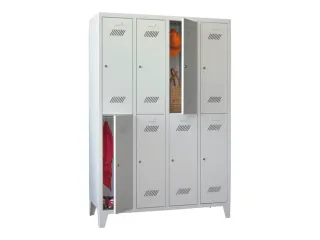 dubbeldekse locker,HxBxD 1850x1200x500mm,4x2vak.,RAL7035,front RAL7035 - 2