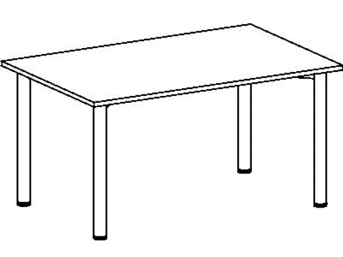 vergadertafel HxBxD 72x120x80cm rechthoekig Esdoorn 4voeten Alu