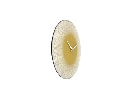 Wandklok Nextime dia 50cm bolvormig glas geel kunststof Deep
