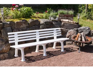 Kunststofbank 740x2000x380mm Zit H 440mm 9 Latten 3 Pootstellen Wit - 4