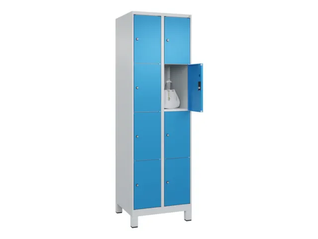 lockerkast,HxBxD 1950x600x500mm,2x4vakken,vak B 300mm,cil.-slot,voeten