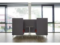 Highback loungestoel 1-zits geluidabsorberend stof grijs/rood