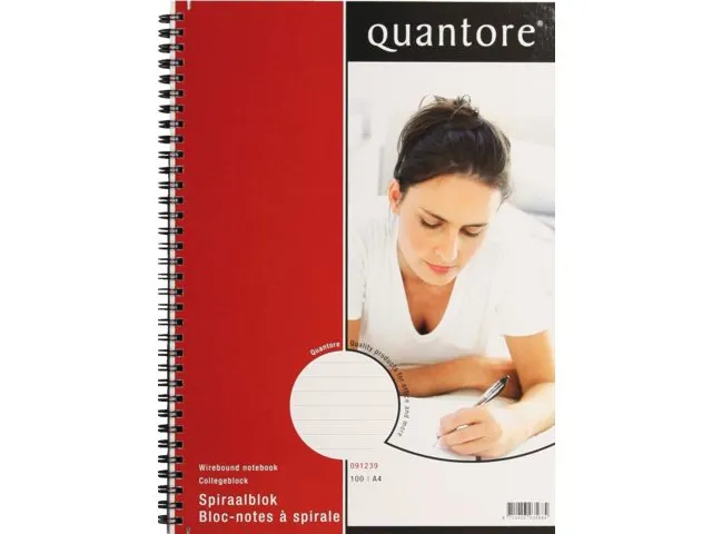 Spiraalblok Quantore A4 lijn spiraal 100vel 70gr