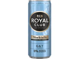 Mocktails Royal Club gin tonic 0% suiker en alcohol blik 250 ml