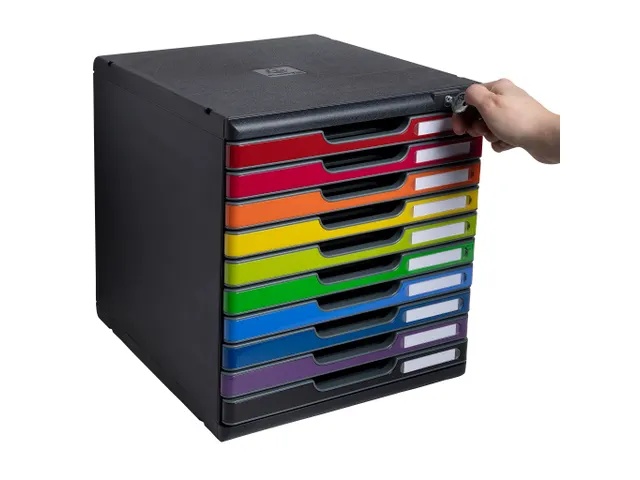 Ladenbox Modulo A4 10 Laden Afsluitbaar Met Sleutel Harlekijn Glossy