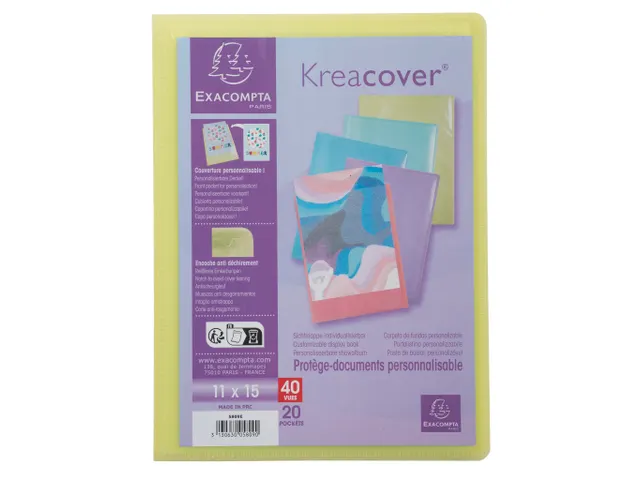 Protège-documents 11x15cm Polypropylène Kreacover Pastel 20 pochette
