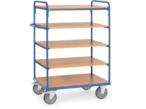 Etagewagens 8241 5 Etages Hout 600kg Laadvlak 1000x600mm Ral5007