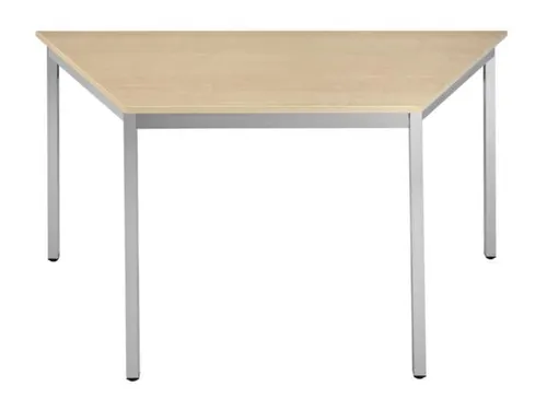 Tafel Trapeziumvormig 120x60 Cm Frame Aluminium Blad Esdoorn