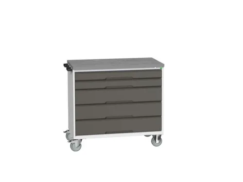 gereedschapswagen 980x1050x600mm linoleum 5 laden RAL7035+RAL7016