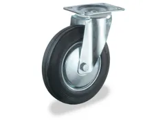 zwenkwiel,draagverm. 70kg,massief rubber-banden,ØxB 100x30mm,rollager