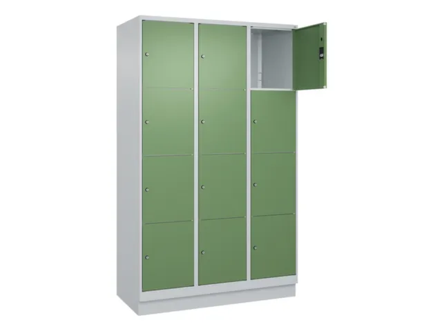 lockerkast,HxBxD 1950x1200x500mm,3x4vakken,vak B 400mm,cil.-slot