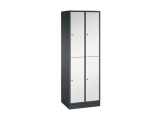 Dubbeldekse garderobekast,RAL 7021/RAL 7035,HxBxD 1950x620x500mm - 2