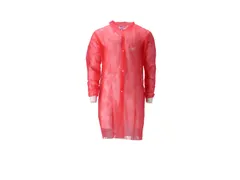 pp non woven bezoekersjas rood XL drukknopen 100 Stuks