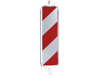 geleidebaken,paal H 1048mm,HxBxD 1330x315x65mm,PE,rood/wit - 2