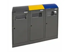 Afvalverzamelstation Niet-Brandbaar 3X40 Liter 815X1050X350Mm grijs
