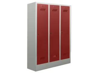 lockerkast v. kinderen,HxBxD 1300x780x300mm,3vak,RAL7035,front RAL3000 - 2