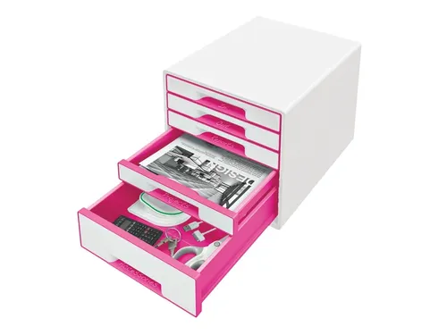 Ladenblok Leitz WOW Cube 5 laden wit/roze
