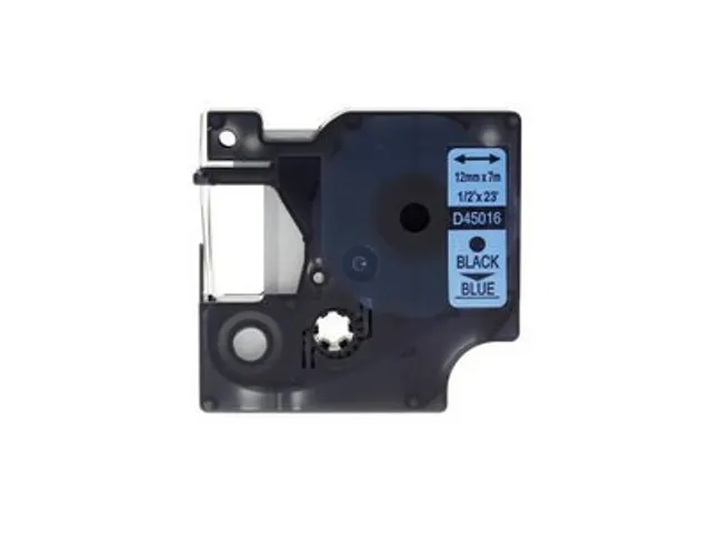 Labeltape Dymo Compatible 45016 D1 12mmx7m Zwart Op Blauw