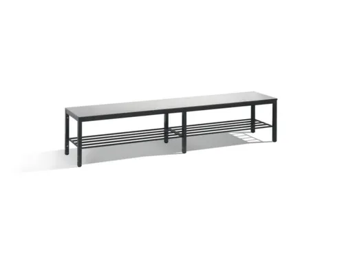 omkleedbank,HxLxD 438x2000x353mm,HPL zilvergrijs,frame staal RAL7021