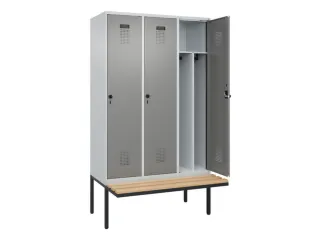 locker met bank,voor scheiding van kleding,HxBxD 2120x1200x815mm,3vak - 1