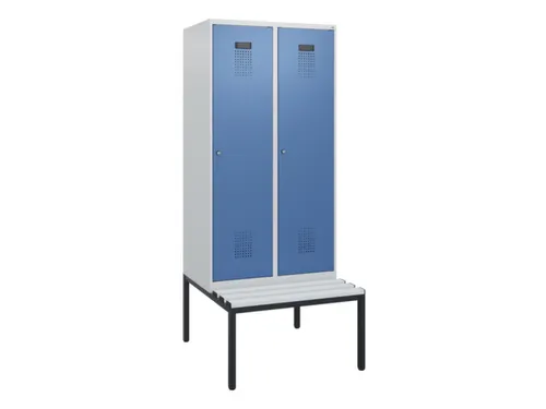 locker met bank,HxBxD 1950x800x815mm,2vak,vak B 400mm,cilinderslot