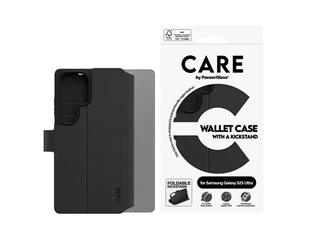 PanzerGlass CARE by Wallet Case w. Kickstand Samsung Galaxy S25