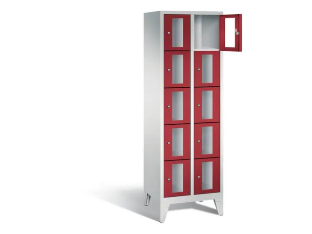 Lockerkast 1850x610x500mm 2x5 vakken Cilinderslot Poten, RAL3003