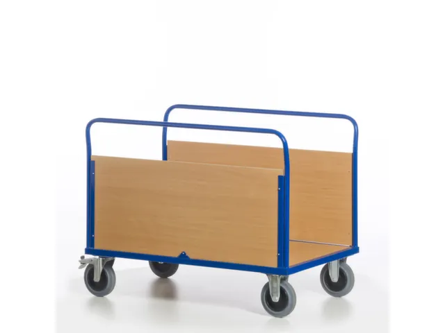 chariot à ridelles longitudinales,force 600kg,plateau Lxl 1200x770mm