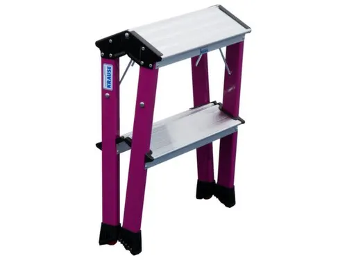verrijdbaar vouwtrapje,aluminium,paars,bordes HxD 0,45x200m,2x2treden
