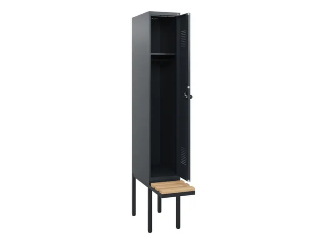locker met bank,HxBxD 1950x300x815mm,1vak,vak B 300mm,draaigrendel