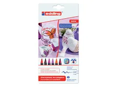 Brushpen Edding 4200 Porselein Warme Kl Assorti Etui à 6 Stuks