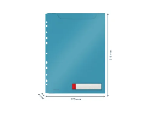 Insteekmap U-model Leitz Cosy harmonica A4 met perforatiestrip PP blau