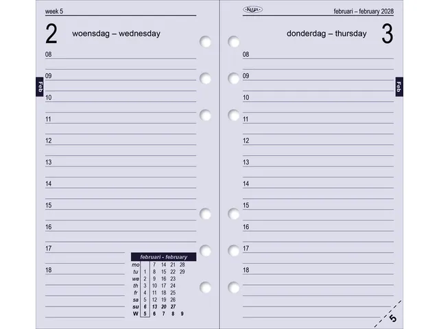 Agendavulling 2027 Kalpa Personal 1dag/1pagina