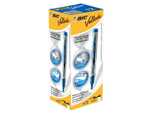 Viltstift Bic Velleda liquid whiteboard rond medium blauw
