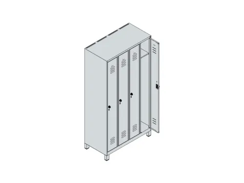 locker,HxBxD 1950x1000x500mm,4vak,vak B 250mm,draaigrendel,voeten
