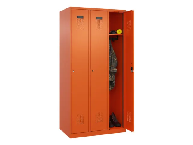 locker,HxBxD 1850x900x500mm,3vak,vak B 300mm,cil.-slot,staand op vloer
