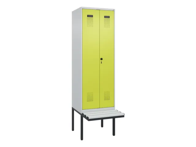 locker met bank,voor scheiding van kleding,HxBxD 2120x600x815mm,2vak