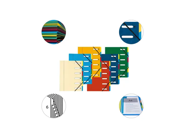 Sorteermap Harmonika vensters 6 vak ass