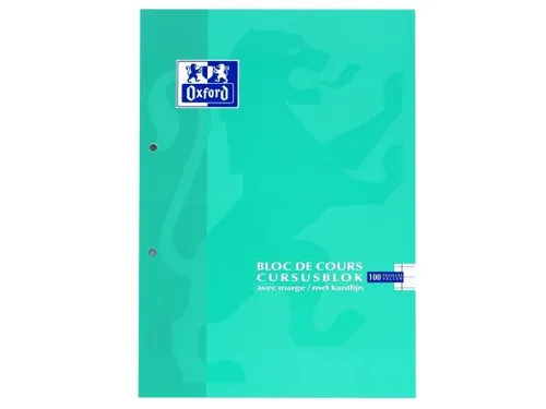 Cursusblok Oxford School A4 2-gaats lijn 100vel assorti