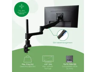 Dubbele Monitorarm R-Go-Tools Caparo 4 gasveer 2 beeldschermen Zwart - 2