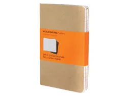 Schrift Moleskine 90x140mm lijn 128 pagina's pocket kraft