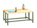 banc double,LxP 1000x740mm,barrettes en bois hêtre,piètement RAL6011