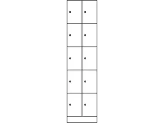 lockerkast RAL7035 HxBxD 1950x460x480mm 2x5vakken vak B 190mm - 4