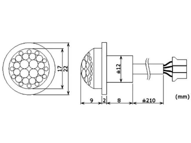 Mini Pir-Bewegingsdetector - Inbouw - 12 Vdc