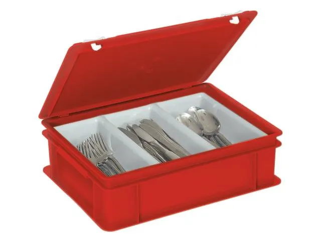 Euronormkoffer Indeling Bestek Pe Scharnierdeksel 130x400x300mm Rood